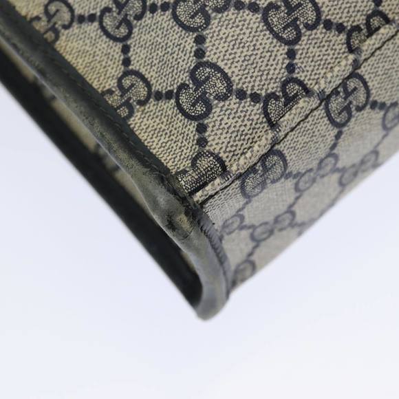 GUCCI GG Supreme Sherry Line Hand Bag PVC Leather Navy Red 010 378 Auth ar12310 - Picture 11 of 16